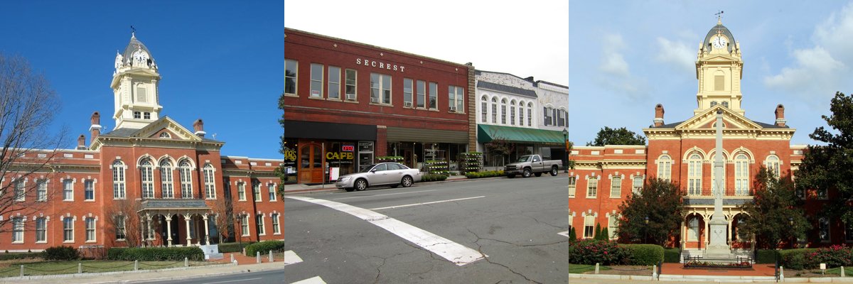Real photos of Wesley Chapel, NC — Union County Courthouse, Wesley Chapel neighborhoods, and local homes